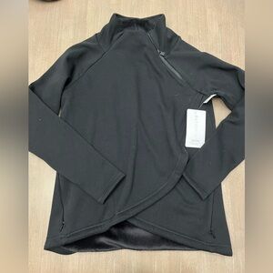 Athleta Black Asymmetrical cozy karma asym pullover